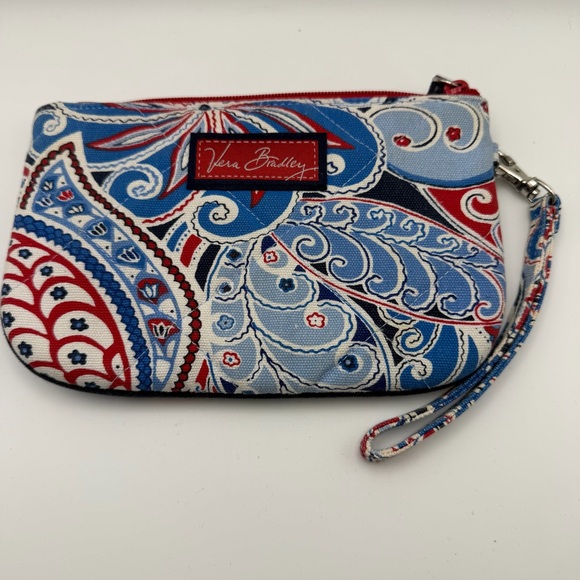 Vera Bradley Handbags - Vera Bradley Seaside Collection Wristlet Red White Blue